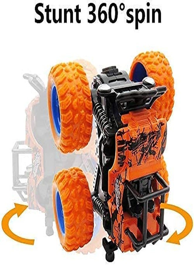 JERICOS Big Size Monster Truck Friction Powered Cars Toys, 360 Degree Stunt 4wd Cars Push go Truck for Toddlers Kids Gift (Pack of 2 Car) (Multi-Color) - Image 3